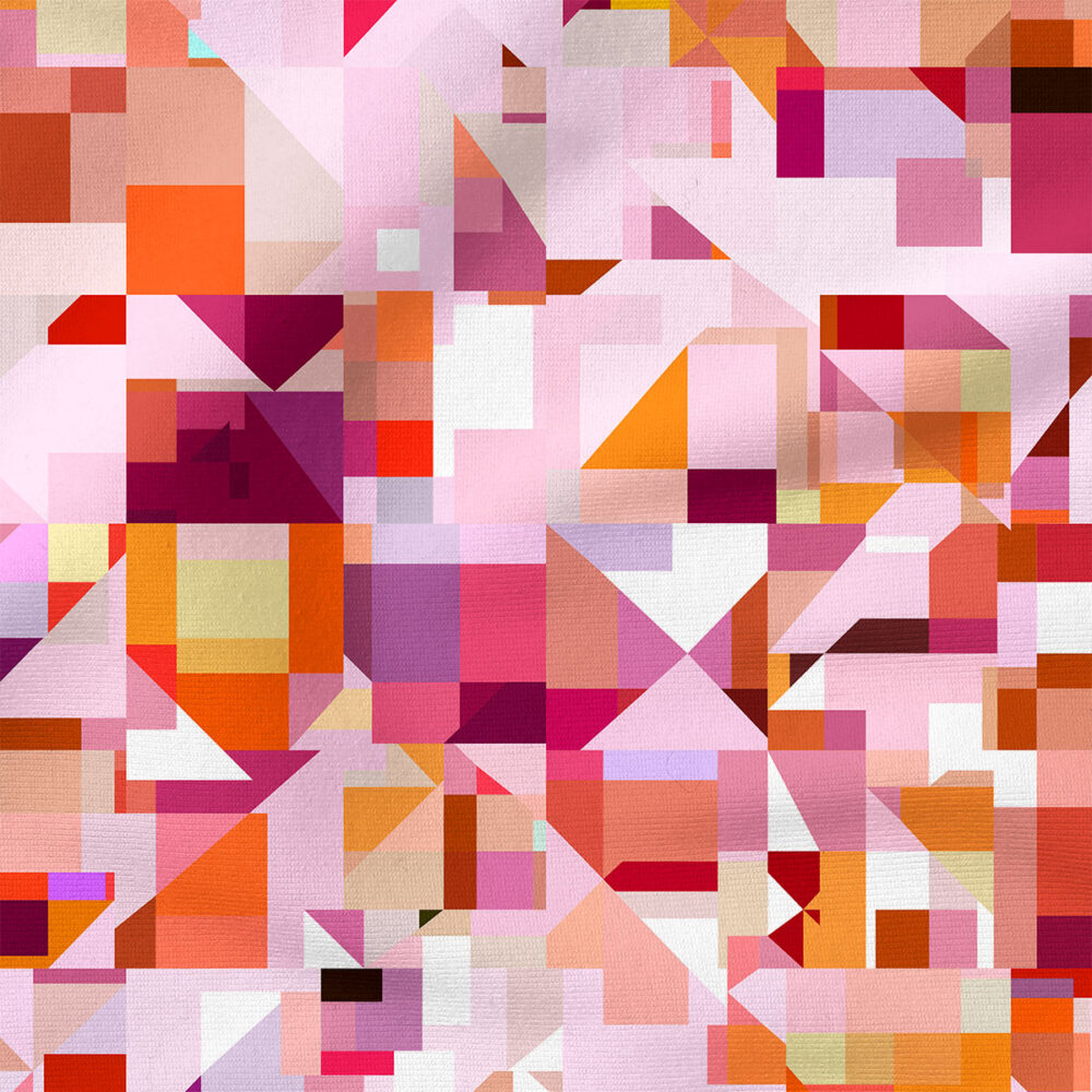 Digital Geometric (Pink) | Abstract Fabric Design | Rachel Parker